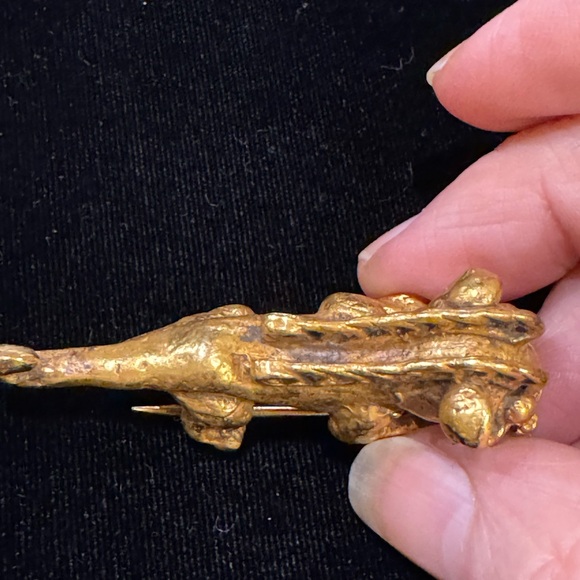 Vintage Gold Foo Lion/Shishi Fur Clip marked ALVA STUDIOS - Picture 3 of 8